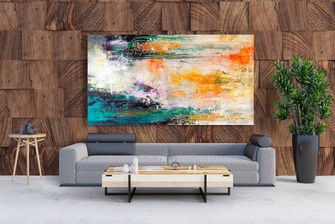 Custom Canvas Colorful Pop Abstract Canvas Wall Art D5KM0 wall art